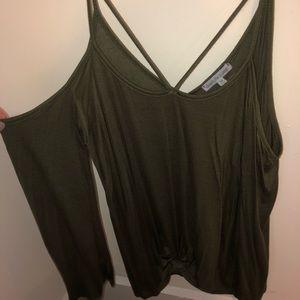 Olive off the shoulder top